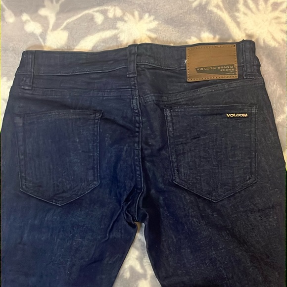EUC Volcom Skinny Jeans - dark blue stretch Boys Sz 14 - Picture 3 of 11